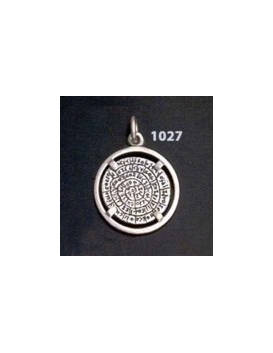 1027 Festos/Phaistos disc pendant on silver bezel (S)
