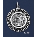 1219 Phillip II Macedon Depicting Zeus Coin Pendant with Greek Key Pattern / Meander (L)