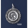 1222 Goddess Athena Coin Pendant with Greek Key Pattern / Meander (M)