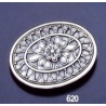 620 Byzantine Floral Oval Sterling Silver Brooch