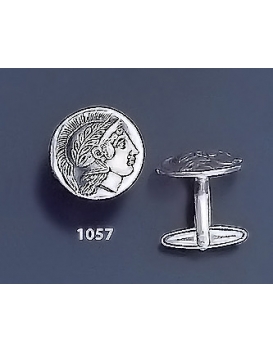 1057 Silver didrachm coin of Thourion Athena cufflinks