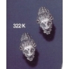 322K Sterling silver Lion torc clip earrings