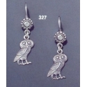 327 Owl of Wisdom Sterling Silver Earrings