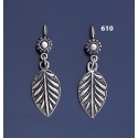 610 Exquisite Grecian Solid Silver Leaf Earrings