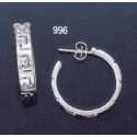 996 Greek key maeander hoop earrings