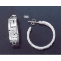 998 Greek key maeander pattern hoop earrings (L)