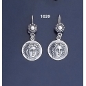 1039 Rhodes Island- Helios Ancient Sun God Coin Earrings