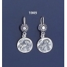 1045 Wise Owl silver tetradrachm coin earrings