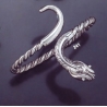 241 Single Headed Hand-Coiled Silver Snake Bracelet