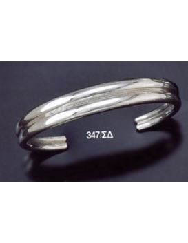 347/SD Double Solid Silver Band Bracelet (Heavy)