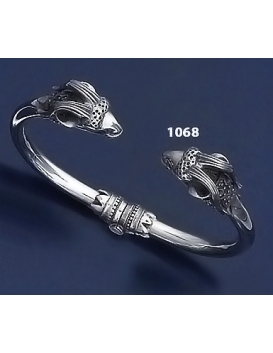 1068 Silver Capricorn Torc Bracelet