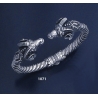 1071 Hand-coiled Ram's head torc bracelet (L)