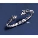 1075 Hand-coiled Lion's head torc bracelet (M)