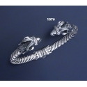 1076 Hand-Coiled Capricorn's head torc bracelet (M)
