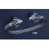 1199 Hand Braided Silver Ram Torc Bracelet