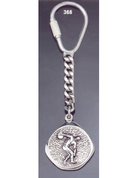 368 Silver Keyring with Discobolus of Myron / Discus Thrower / Diskobolos coin relief
