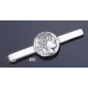 459 Sterling Silver Tie-Bar with Goddess Athena Coin