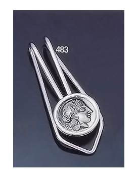 483 Silver Money-clip with Goddess Athena Coin (S)