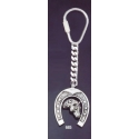 685 Silver Keyring with Horse Shoe & Horse's Head