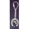 685 Silver Keyring with Horse Shoe & Horse's Head