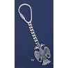 705 Silver Keyring with Thick Masonic Double-headed Eagle of Lagash