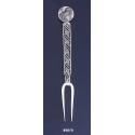 866/A Silver Carved Fork with Owl Of Wisdom Coin