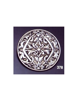378 Ornate sterling round brooch