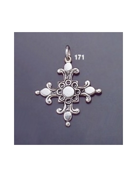 171 Single-Sided Solid Silver Ornate Byzantine Cross
