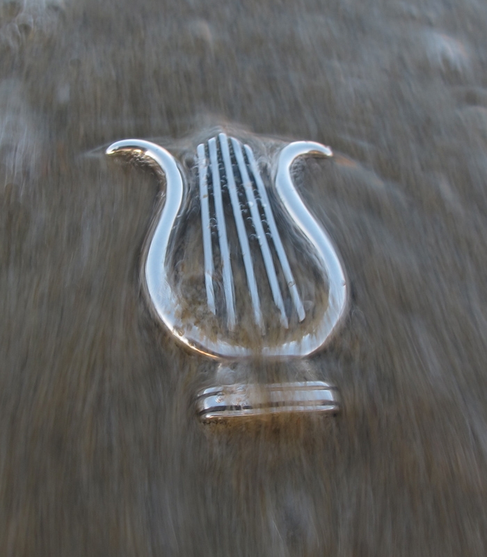 Harp Silver Brooch Pin God of Music Apollo Ancient Greece Lyre 