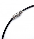 501 Black rubber chord with Silver motif clasp - any size
