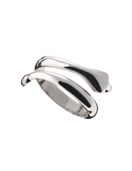 Silver Greek snake ring with glossy finish
