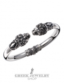 Greek Jewelry Shop's finest silver lion torc bracelet