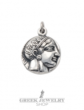 309 Athens tetradrachm, Goddess Athena pendant in sterling silver