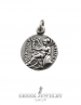 Alexander the Great coin reproduction. Greek coin pendant in silver
