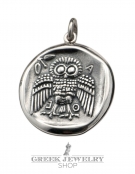 273 Athens dekadrachm - Athena and the owl of wisdom coin pendant