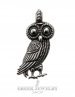 Large Athens Wise Owl Pendant. Ancient jewelry reproductions from Greek Jewelry Shop 