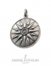 Macedonia Star/Sun/Starburst pendant in solid sterling silver - Large