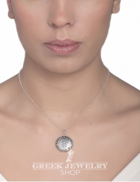 Small silver Phaistos disc pendant - Greek Jewelry Shop