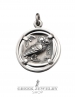 Silver Athens tetradrachm coin pendant jewelry. The wise owl of Athens