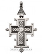 151 Large Hinged Cross With Geometric Carving (XL)