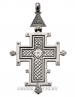 151 Large Hinged Byzantine museum Cross pendant With Geometric Carving (XL) from silver