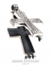 650 Reliquary Cross Pendant. Sterling silver - side A Jesus Christ engraving