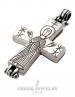 650 Reliquary Cross Pendant. Sterling silver - side B Virgin Mary engraving
