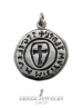 Sigilium templi cross seal templar pendant (cross pattée) in sterling silver