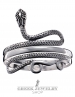 Snake goddess bracelet. Silver serpent armlet by GreekJewelryShop.com