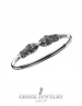 245/A Sterling silver Lion torc bracelet