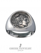 1113 Herakles/Hercules Alexander the Great lifetime chevalier coin ring (L)