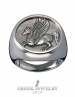 1137 Large Mens Pegasus coin ring. Coin jewellery from Greek mythology