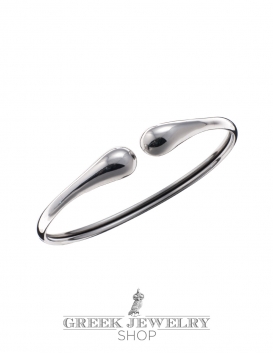 649 Contemporary Snake-like silver droplet bracelet