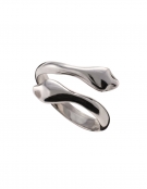 265 Double headed silver Minoan snake ring